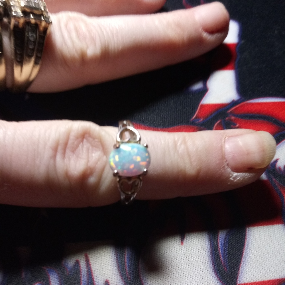 925 SS Opal Ring